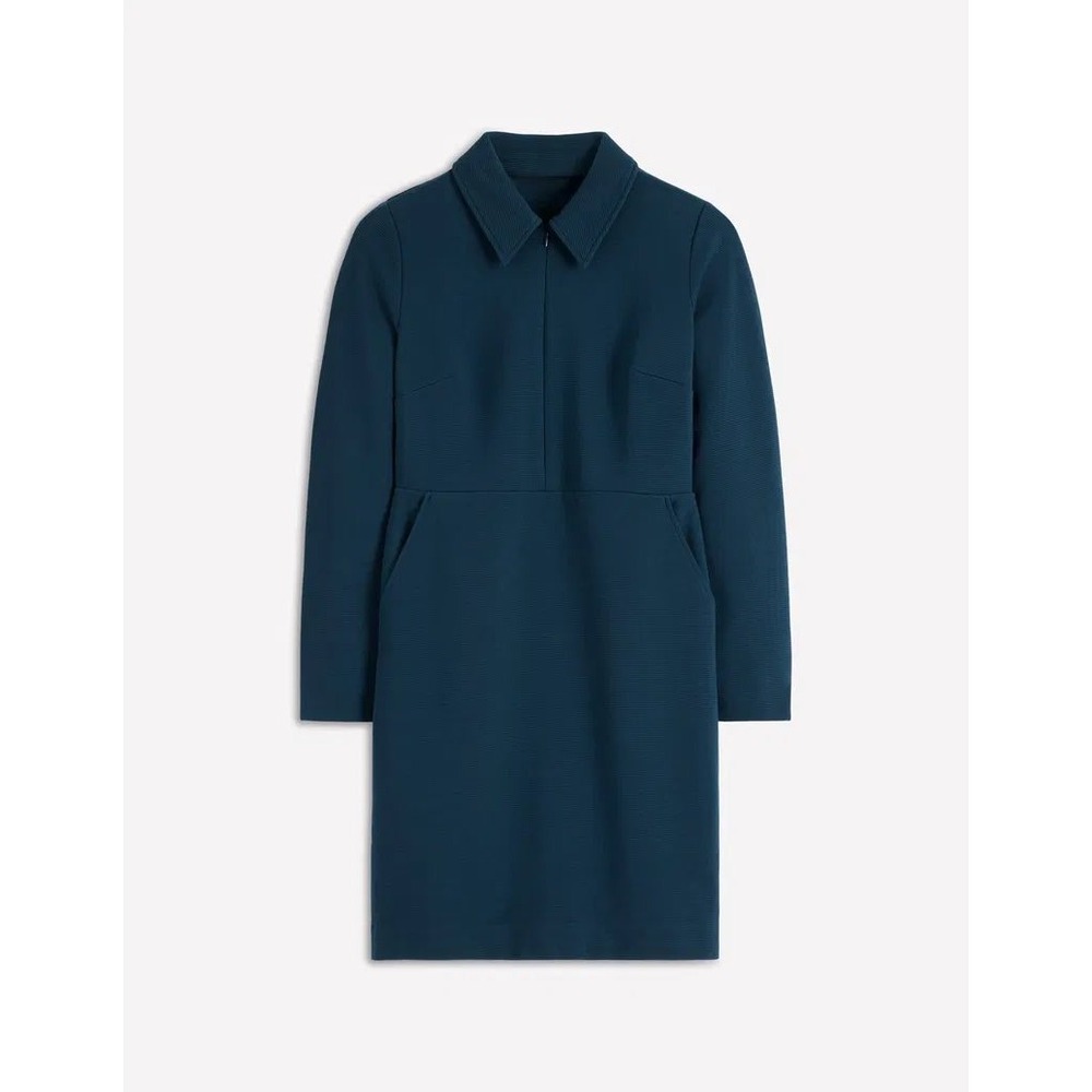 Boden Cam Zip-Up Ottoman Dress Midnight Ocean Navy Size 12L